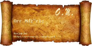 Orr Móric névjegykártya